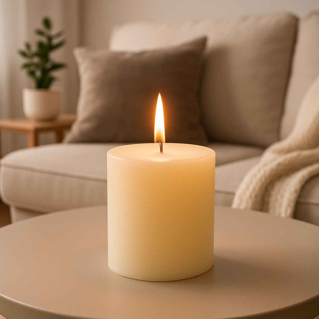 Beeswax Ivory Pillar Candle - 3x4 inch