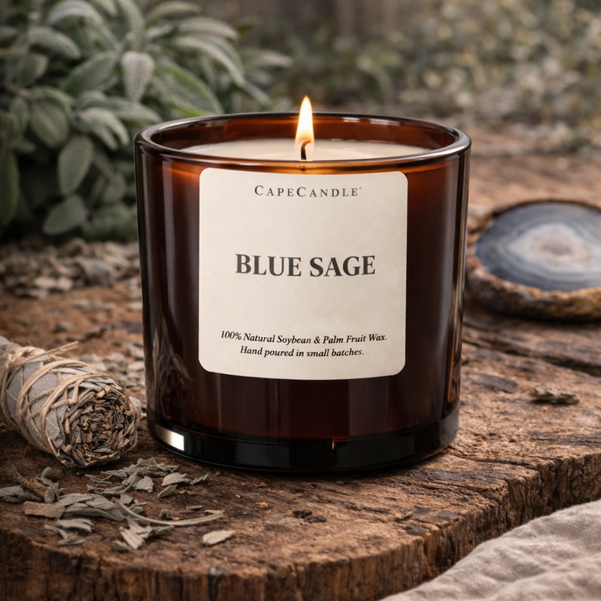 Blue Sage Amber Jar Candle