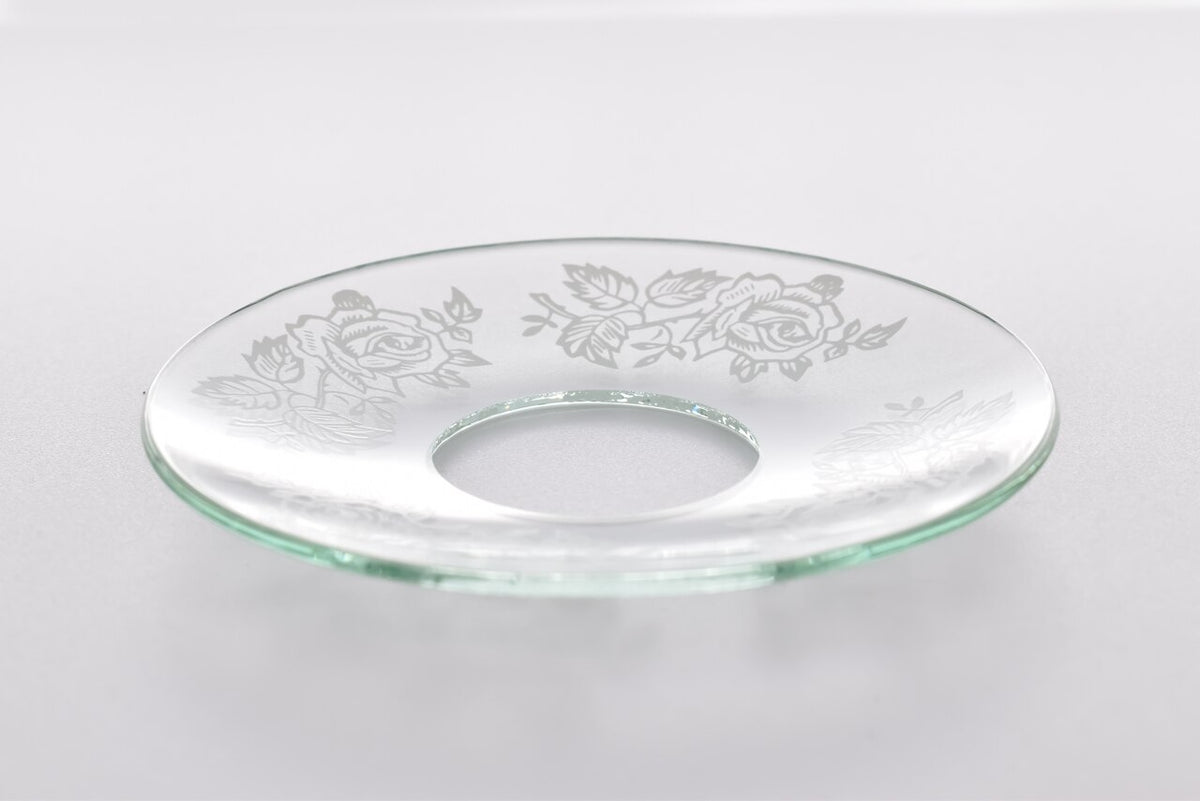 Bobeche - SET OF 2 Rose Pattern Glass 2.75 Inch