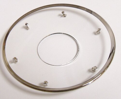 Bobeche - SET OF 2 Silver Border With Six Silver Hooks Glass 2.75 Inch