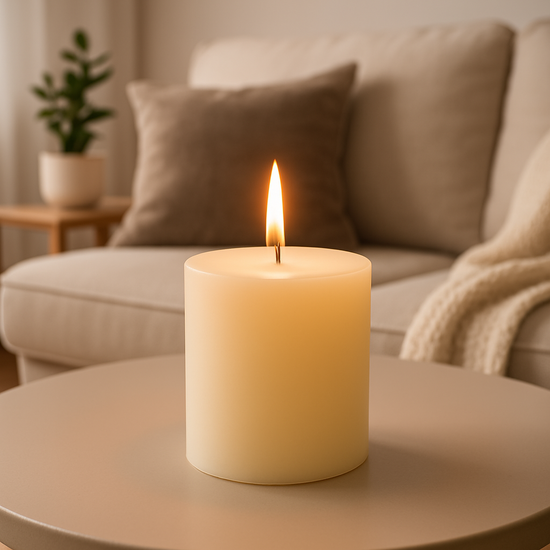 Beeswax Ivory Pillar Candle - 3x4 inch
