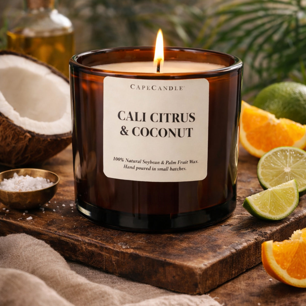 Cali Citrus & Coconut Amber Jar Candle