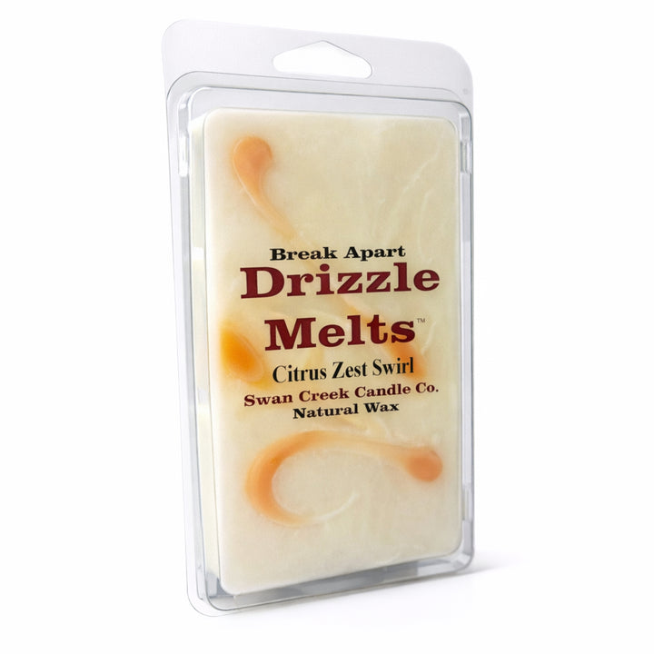 Packaged Drizzle Melts candle with 'Swan Creek Candle Co.' branding on a white background