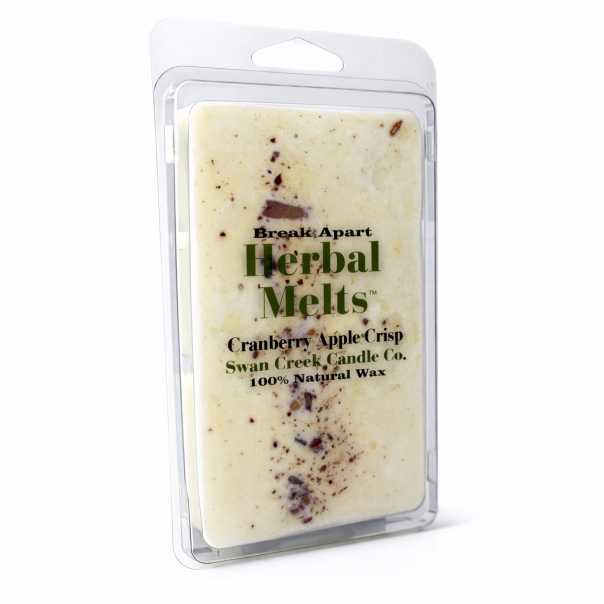 Herbal Melts wax melt packaging with visible brand name and product details on a white background