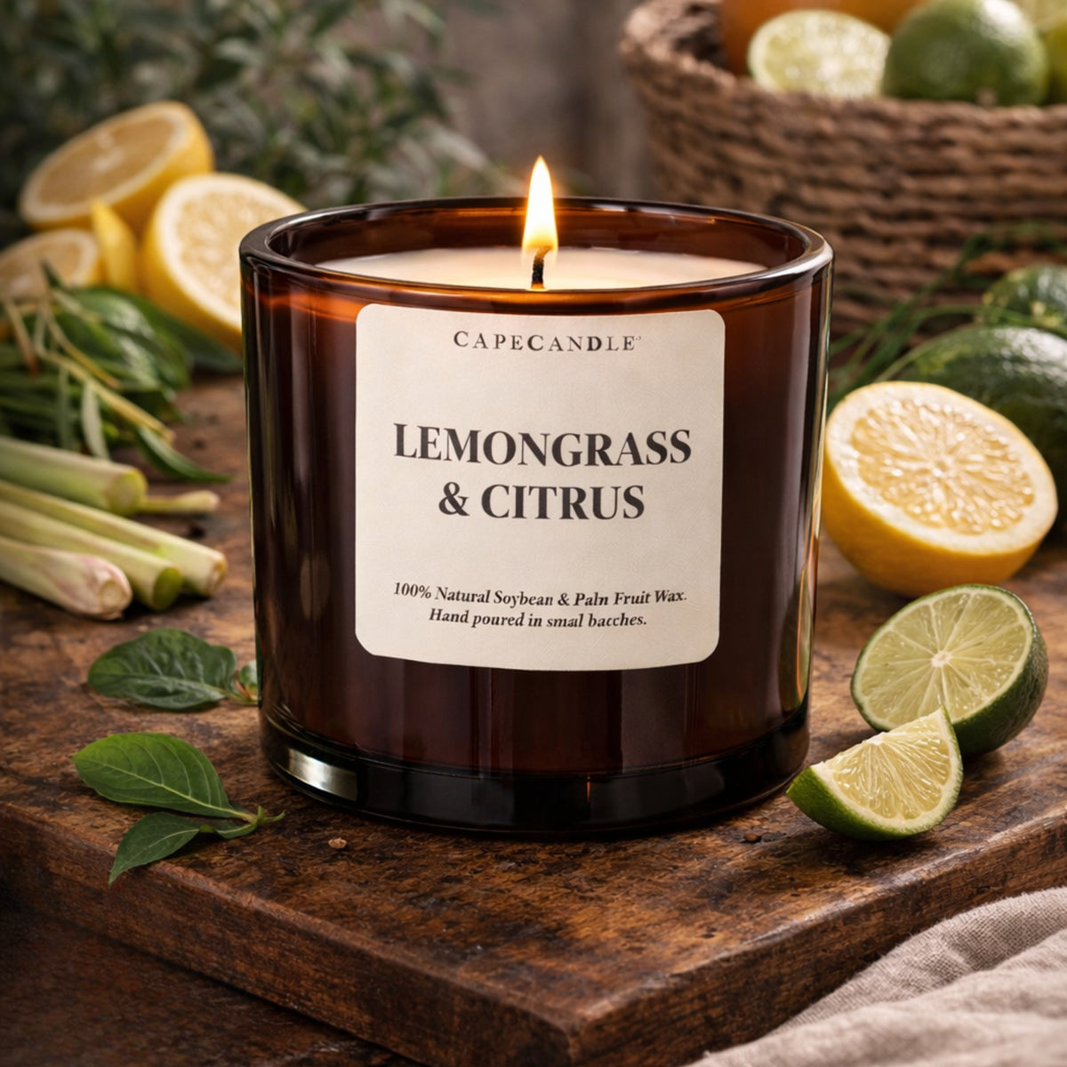 Lemongrass & Citrus Amber Jar Candle