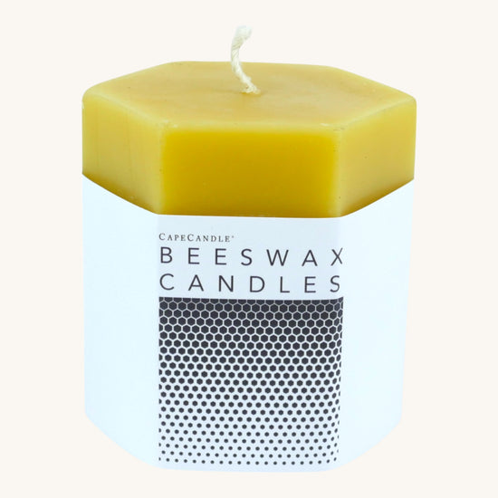 Beeswax Natural Hexagon Pillar Candle - 3x3 inch