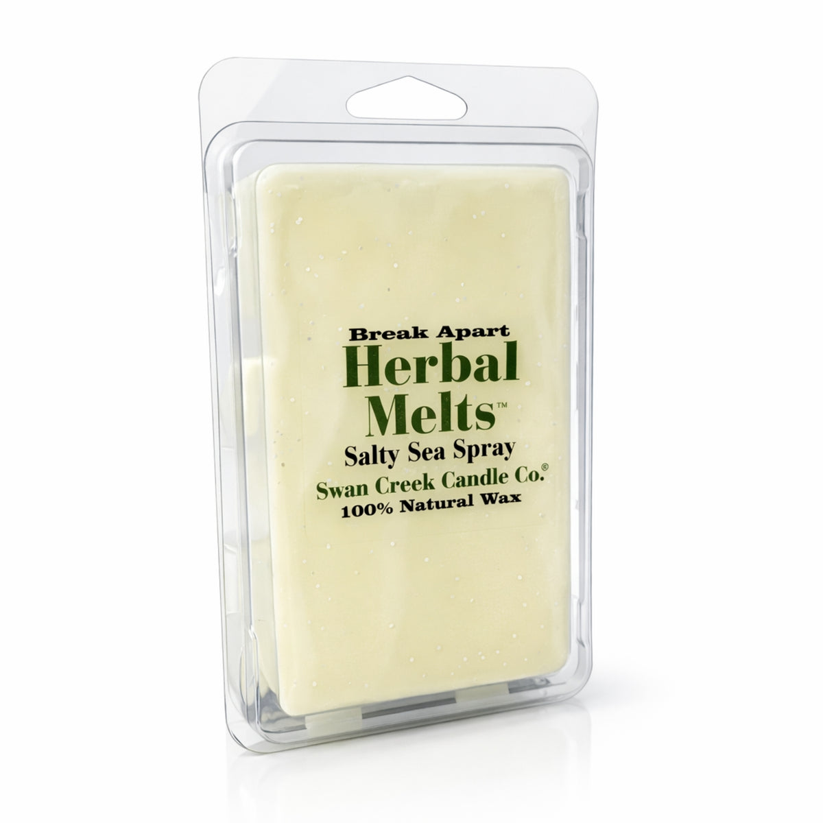 Herbal Melts wax melt packaging with text on a white background