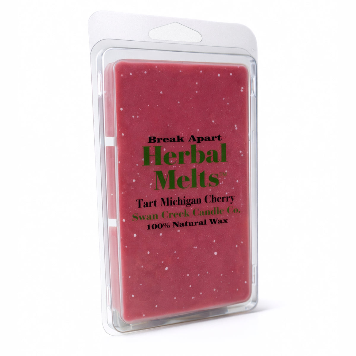 Packaged herbal melts with text on a white background