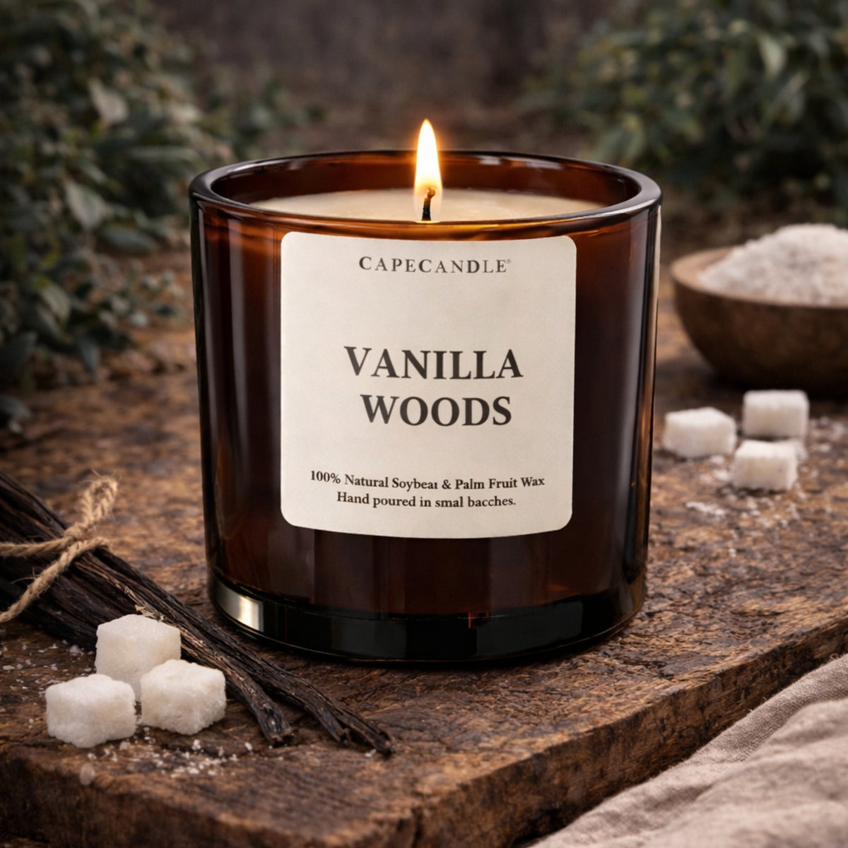 Vanilla Woods Amber Jar Candle