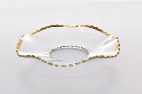 Bobeche - SET OF 2 Gold Fluted Ridged Glass 2.75 Inch