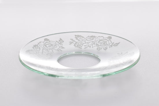 Bobeche - SET OF 2 Rose Pattern Glass 2.75 Inch