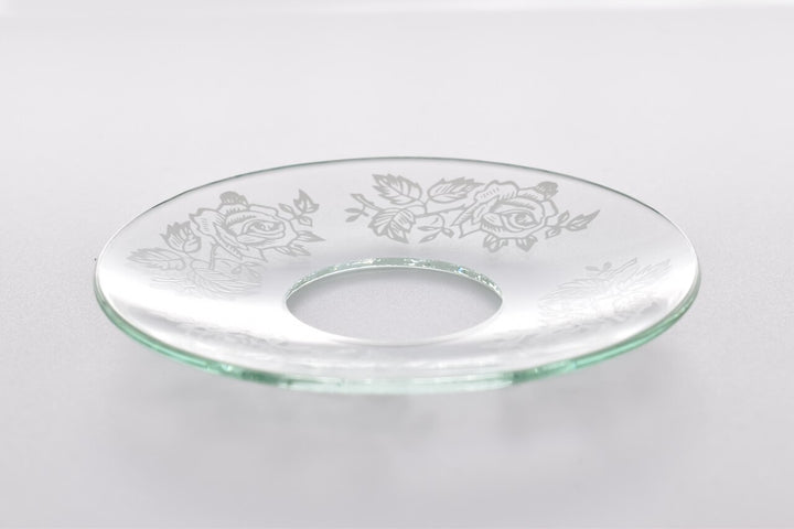Bobeche - SET OF 2 Rose Pattern Glass 2.75 Inch