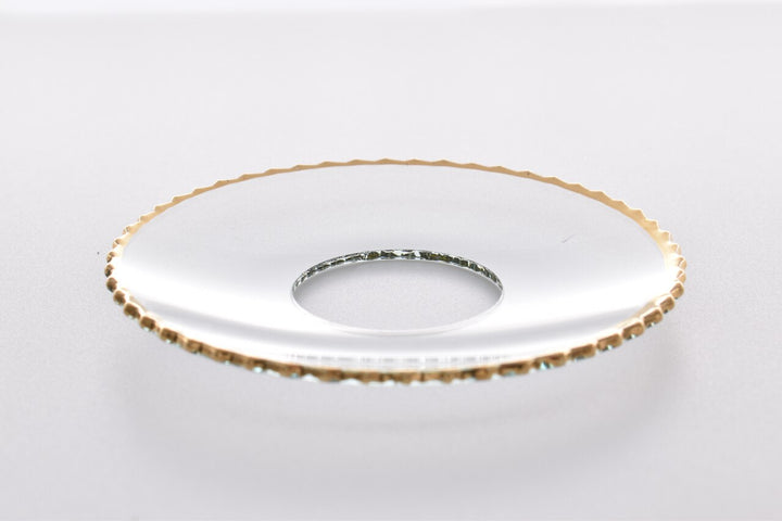 Bobeche - SET OF 2 Gold Ridge Clear Glass 2.75 Inch