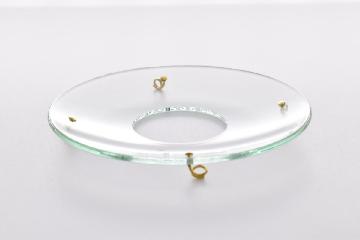 Bobeche - SET OF 2 Clear Plain Glass Large 4 Inch with Four Gold Hooks
