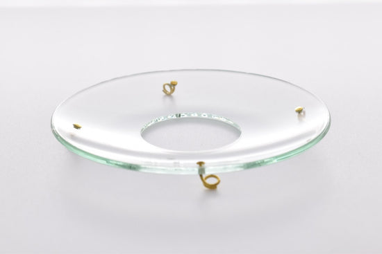 Bobeche - SET OF 2 Clear Plain Border with Four Gold Hooks Glass 2.75 Inch