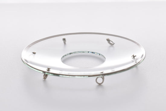 Bobeche - SET OF 2 Silver Border With Six Silver Hooks Glass 2.75 Inch