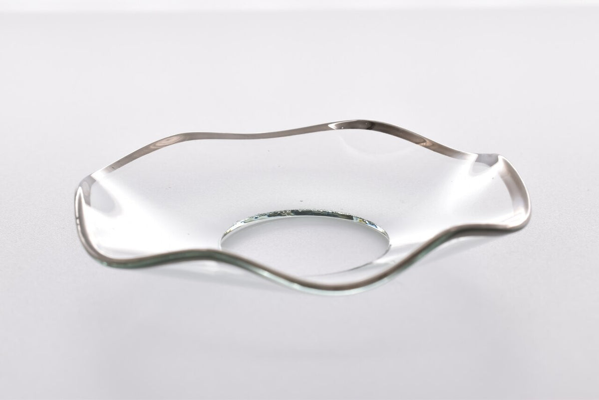 Bobeche - SET OF 2 Silver Rim Fluted Glass 2.75 Inch
