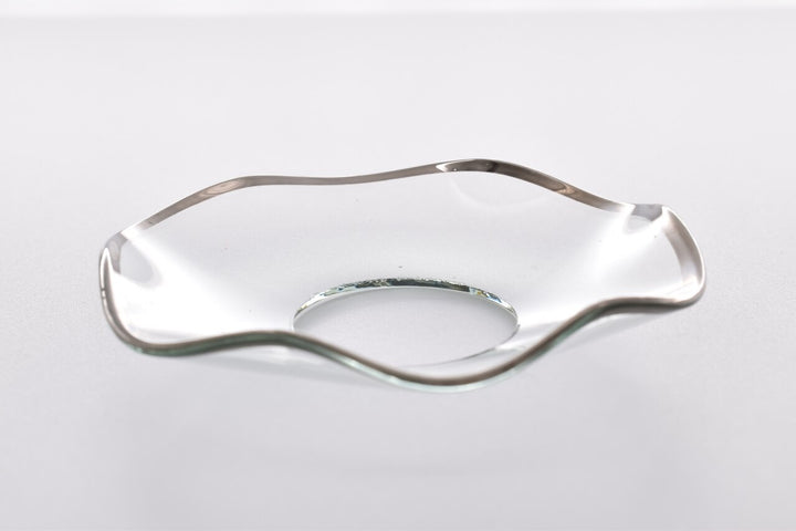 Bobeche - SET OF 2 Silver Rim Fluted Glass 2.75 Inch