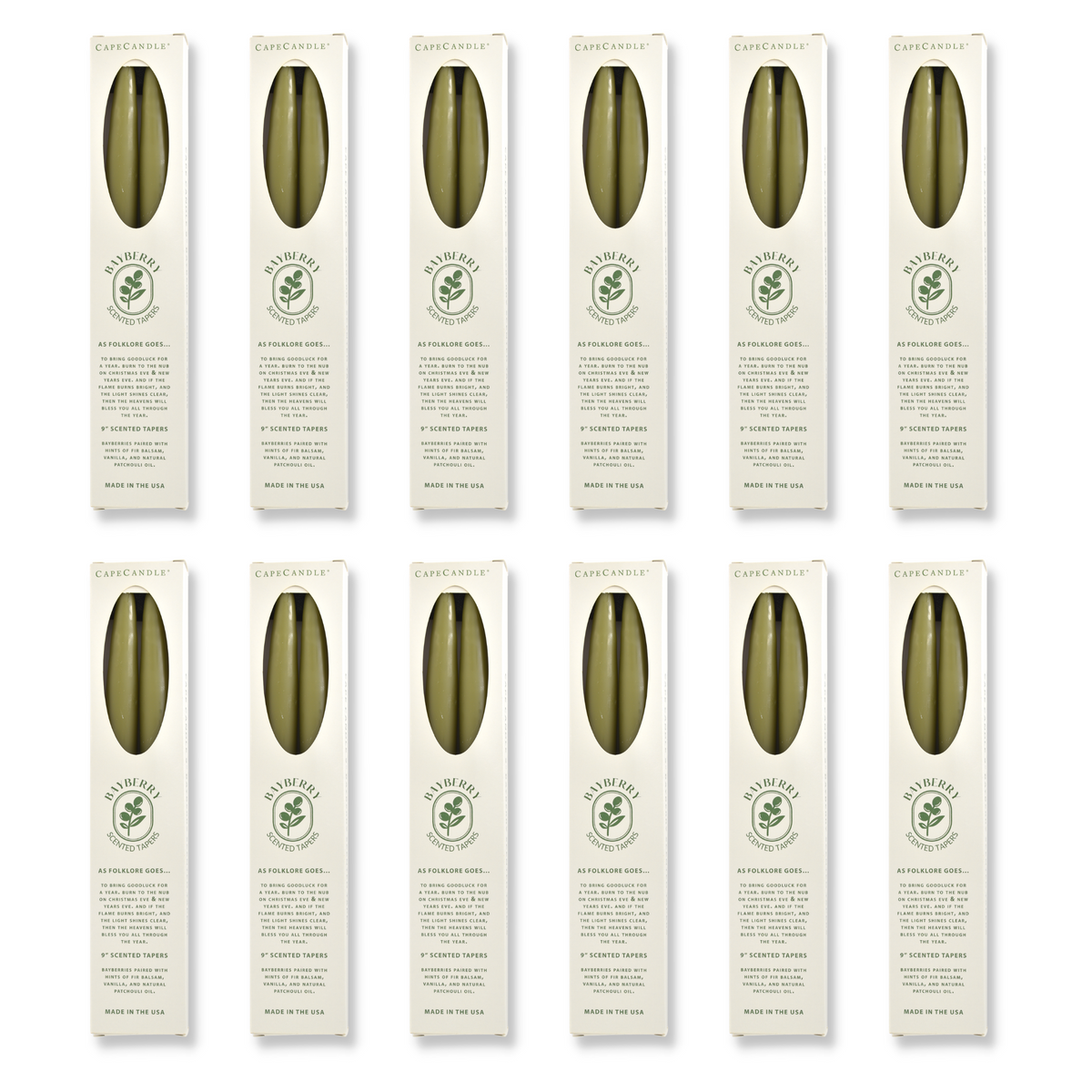 Scented Bayberry Tapers - Bulk