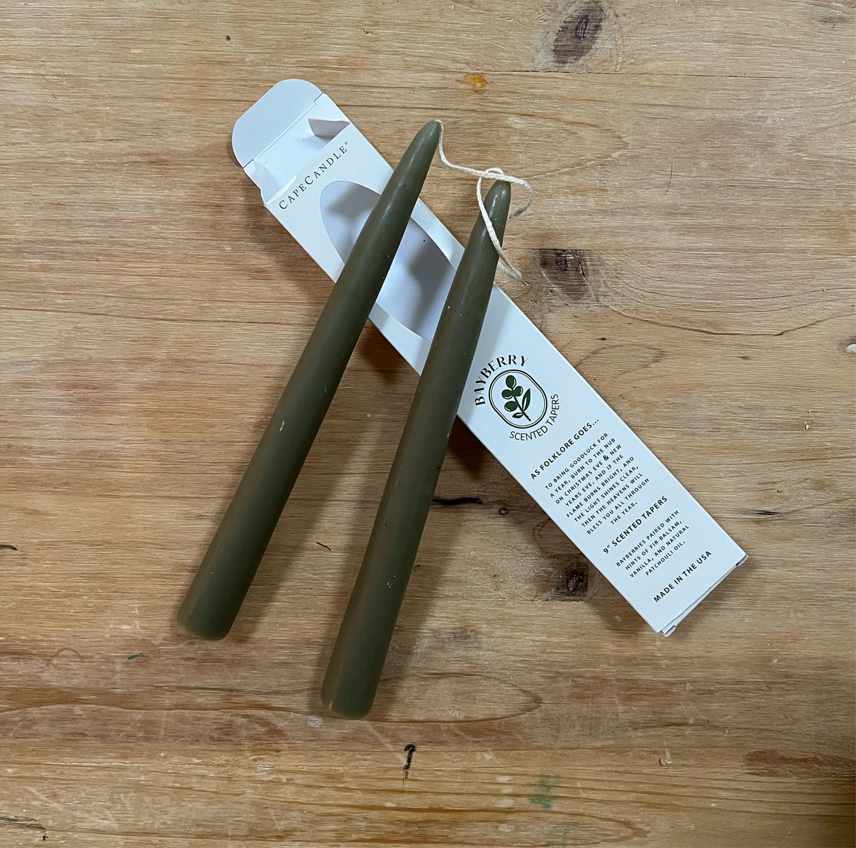 Scented Bayberry Tapers 9” (12 Pack)